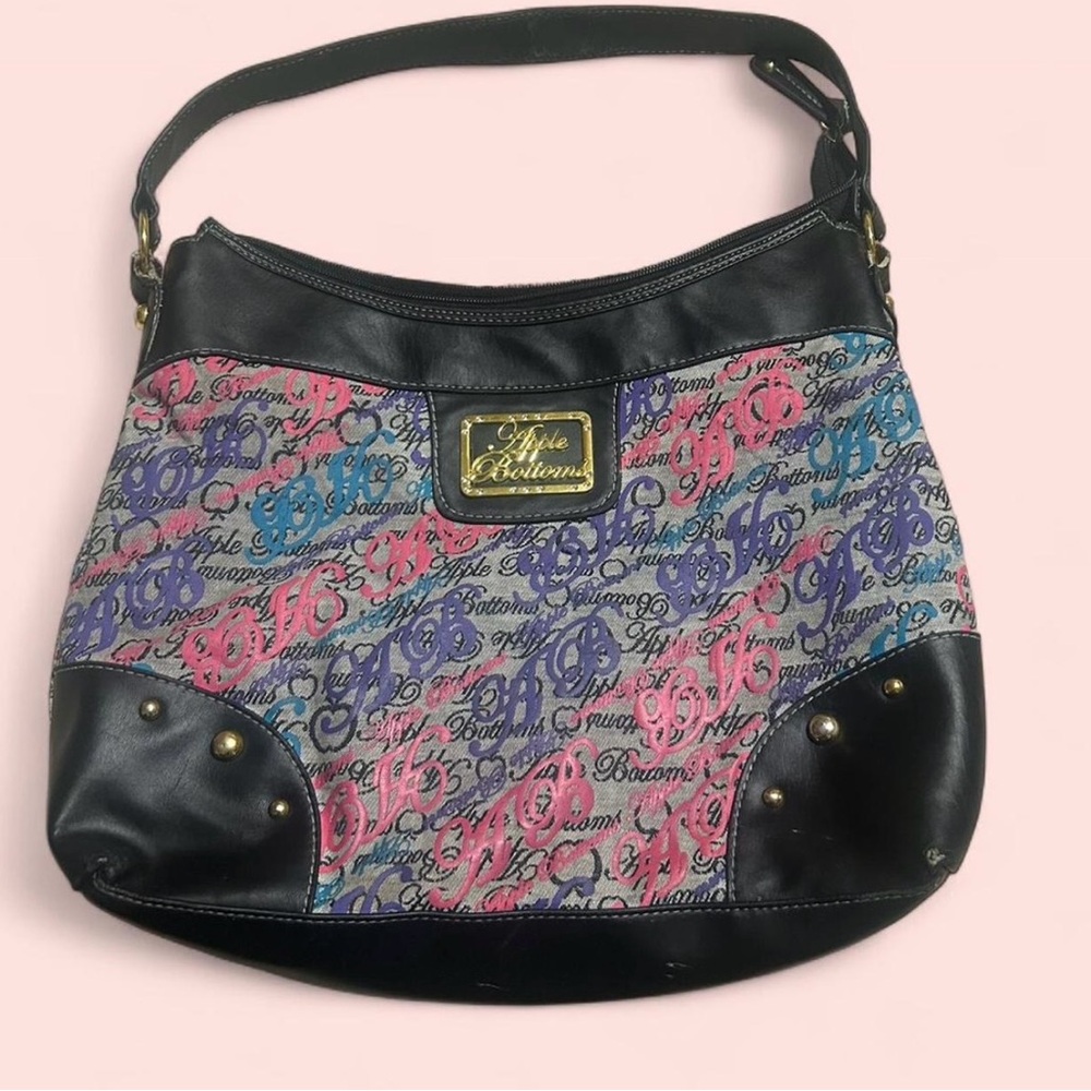Apple Bottoms Black and Pink Shoulder Bag